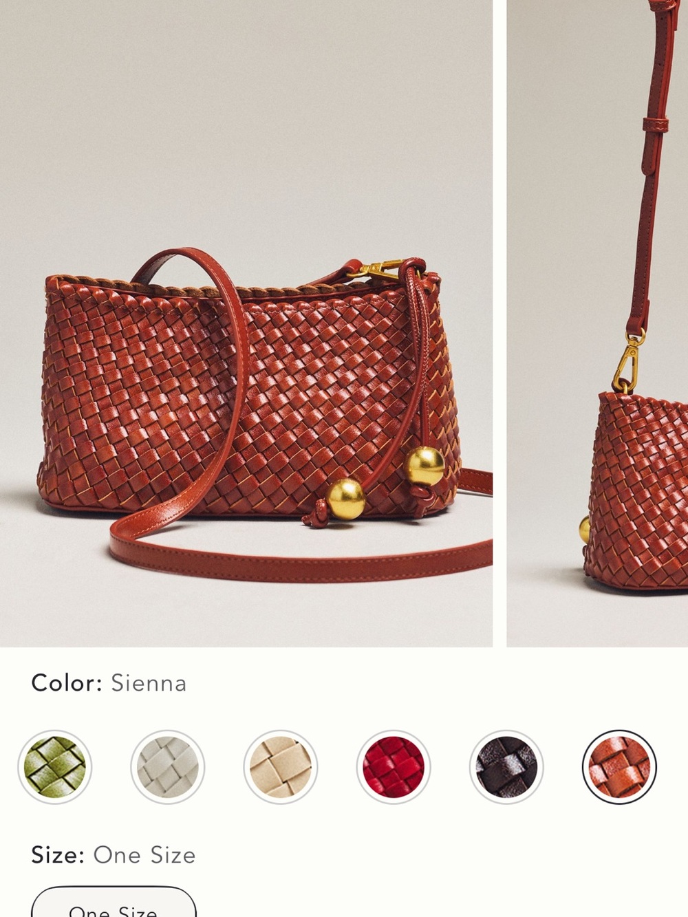 Anthropologie Sienna Woven Crossbody in Sienna with Gold Accents